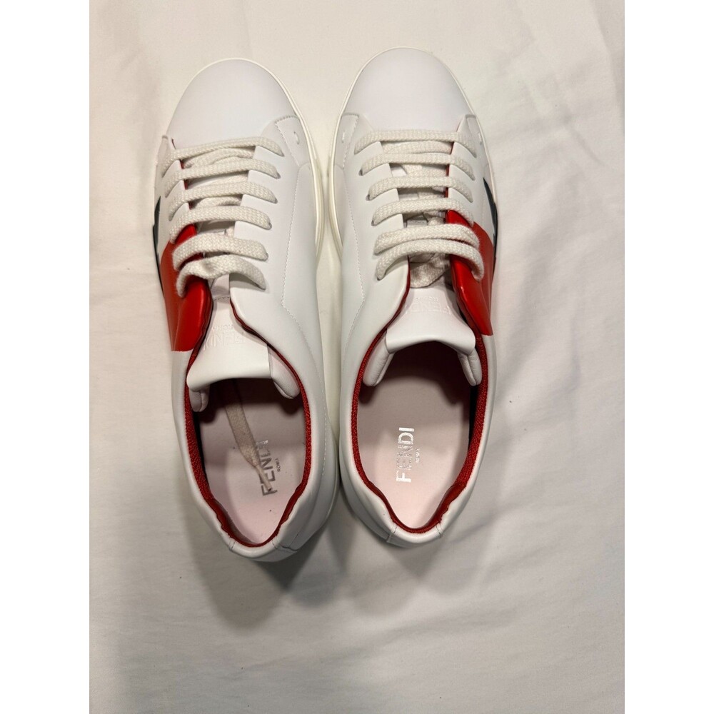 Fendi Authentic Leather Monstor Eyes Low Top Sneaker SIZE 9